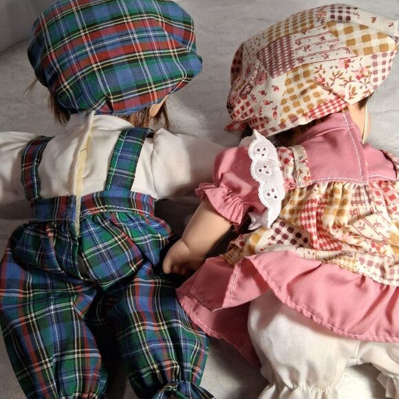 Gi-Go Boy Doll Plaid Outfit, & Girl Doll Red Outfit, Smiles on Both Baby Doll's - Picture 4 of 7